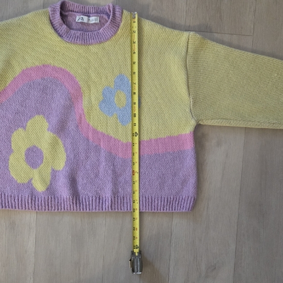 Zara Pastel Floral Sweater - Purple and Yellow - Picture 3 of 8